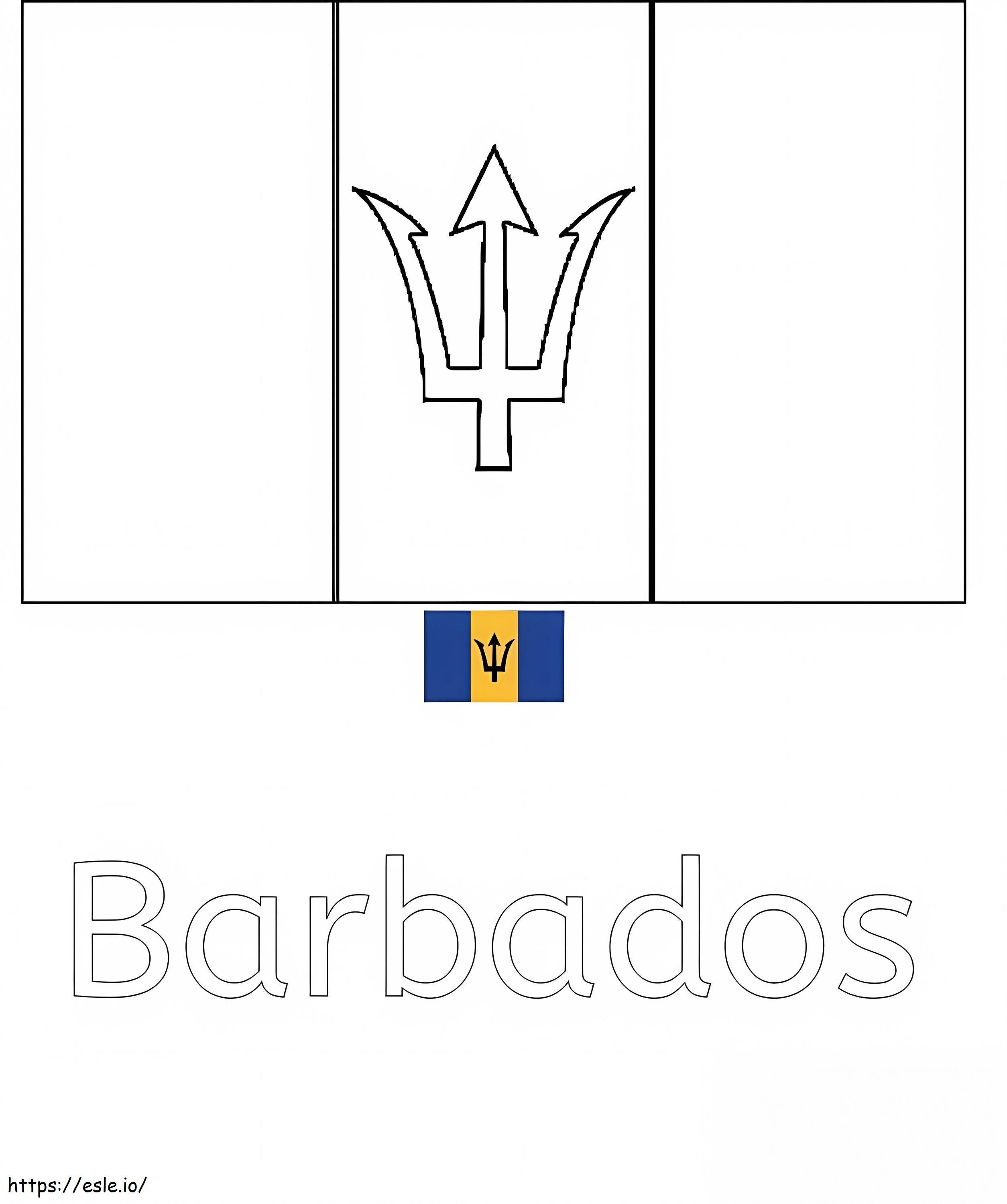 Bandeira de Barbados 2 para colorir