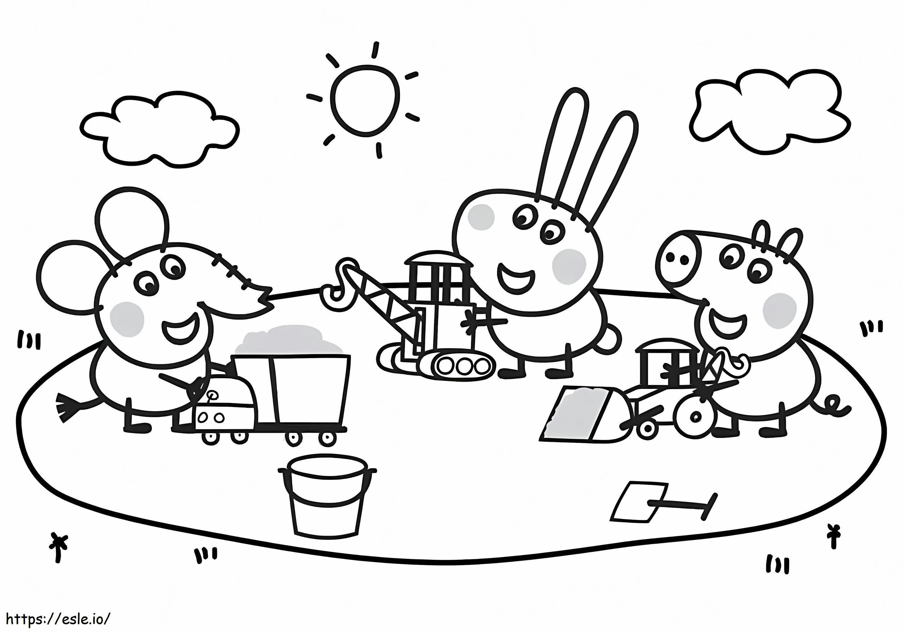 George Pig e seus amigos para colorir