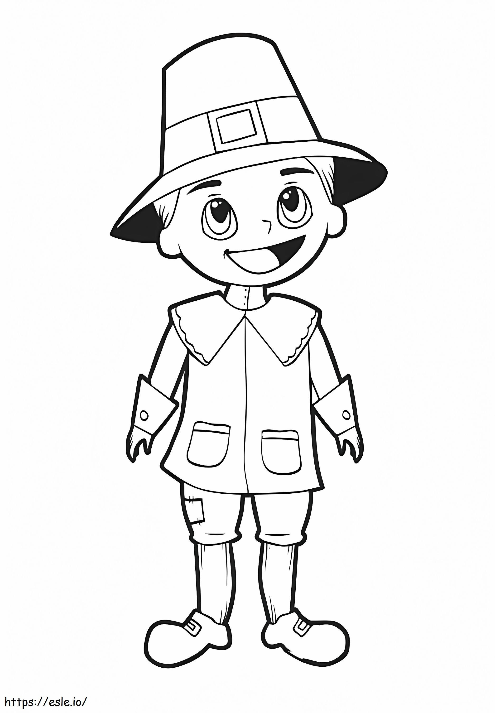 Young Pilgrim coloring page