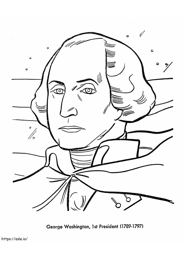 Ensimmäinen presidentti George Washington värityskuva