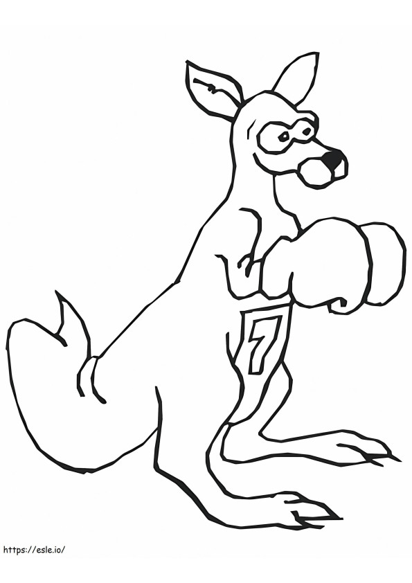 Coloriage Joueur de boxe kangourou à imprimer dessin
