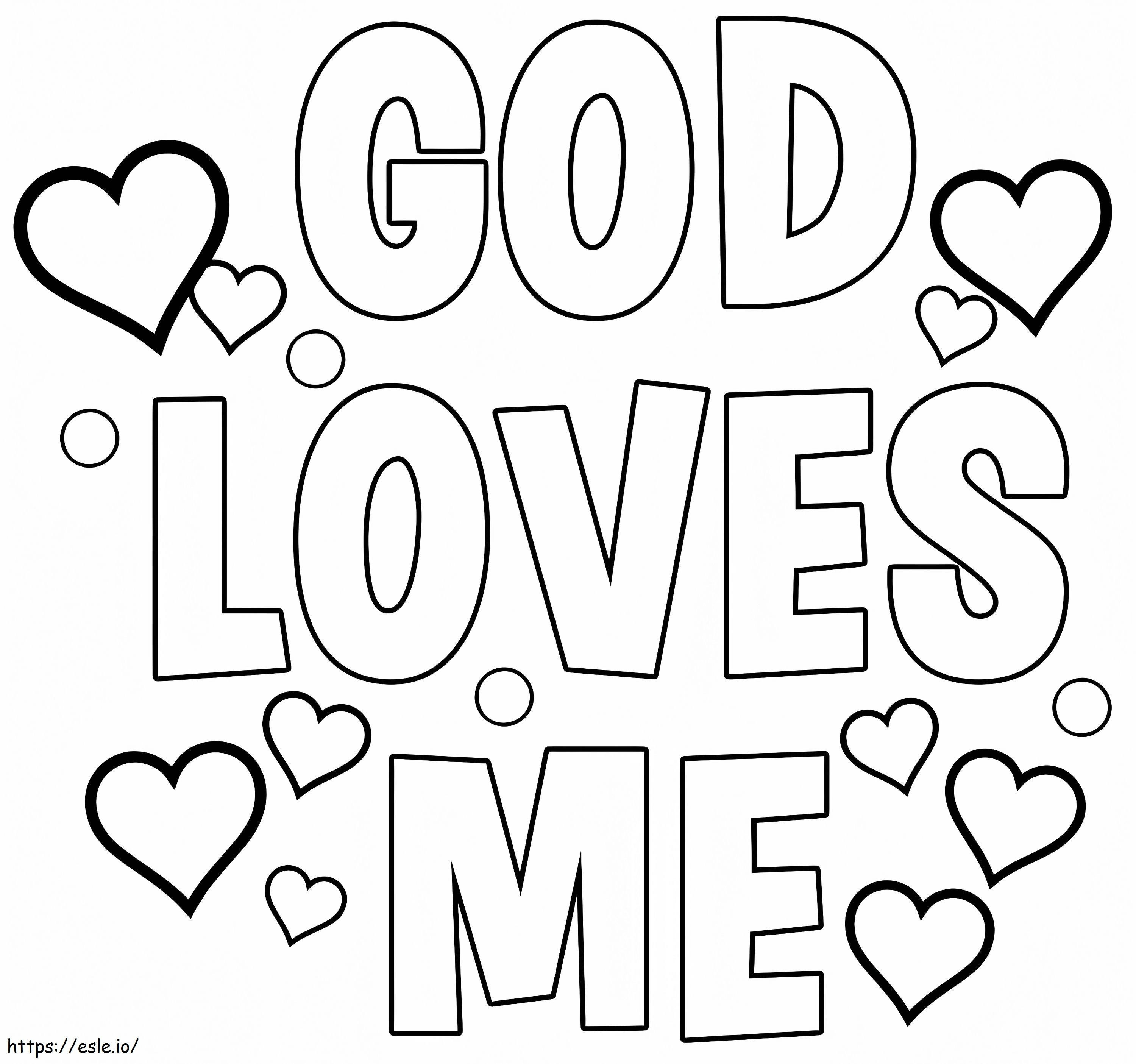 Free Printable God Loves Me coloring page