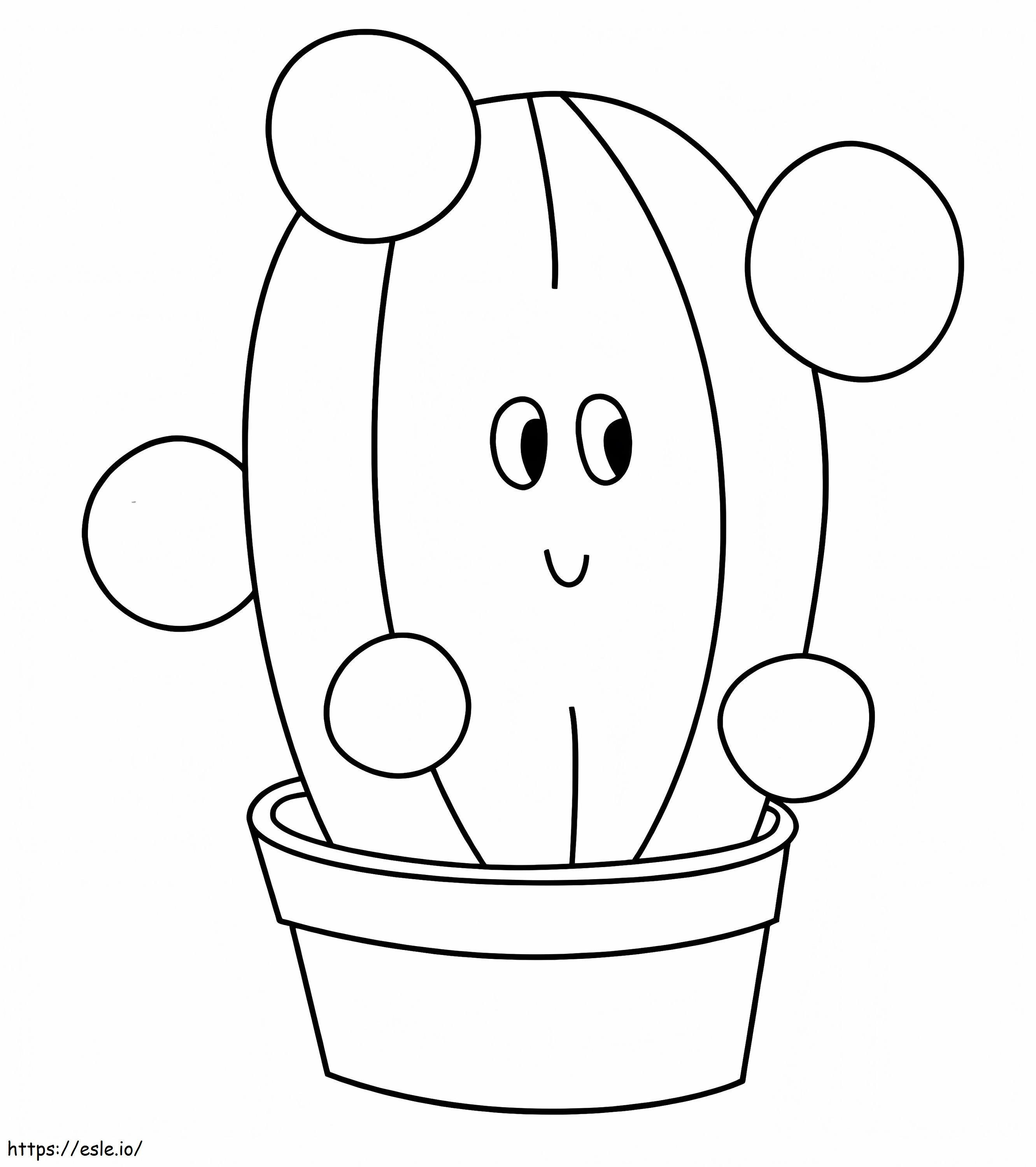 Cactus in vaso grande da colorare