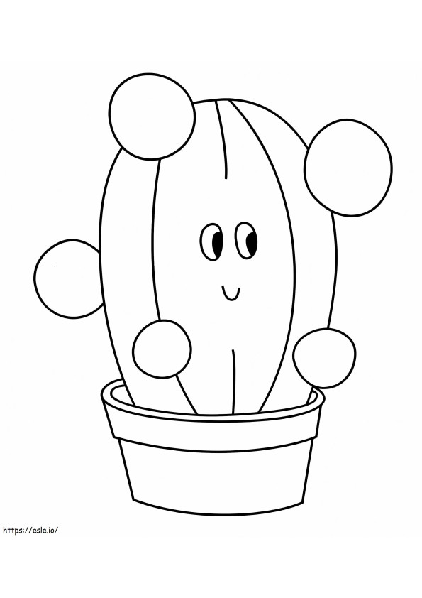 Coloriage Grand cactus en pot à imprimer dessin