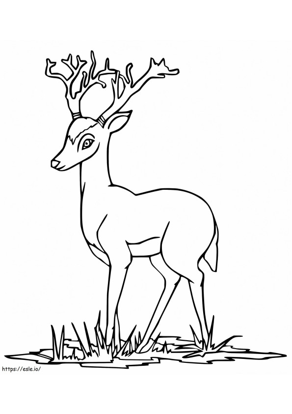 Coloriage Cerf rouge de dessin animé à imprimer dessin