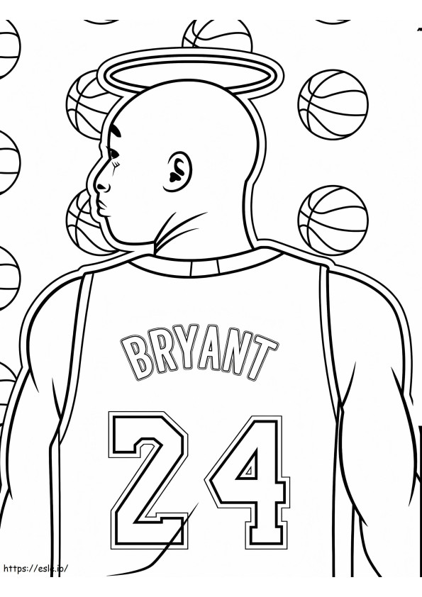 Impresionante Kobe Bryant para colorear