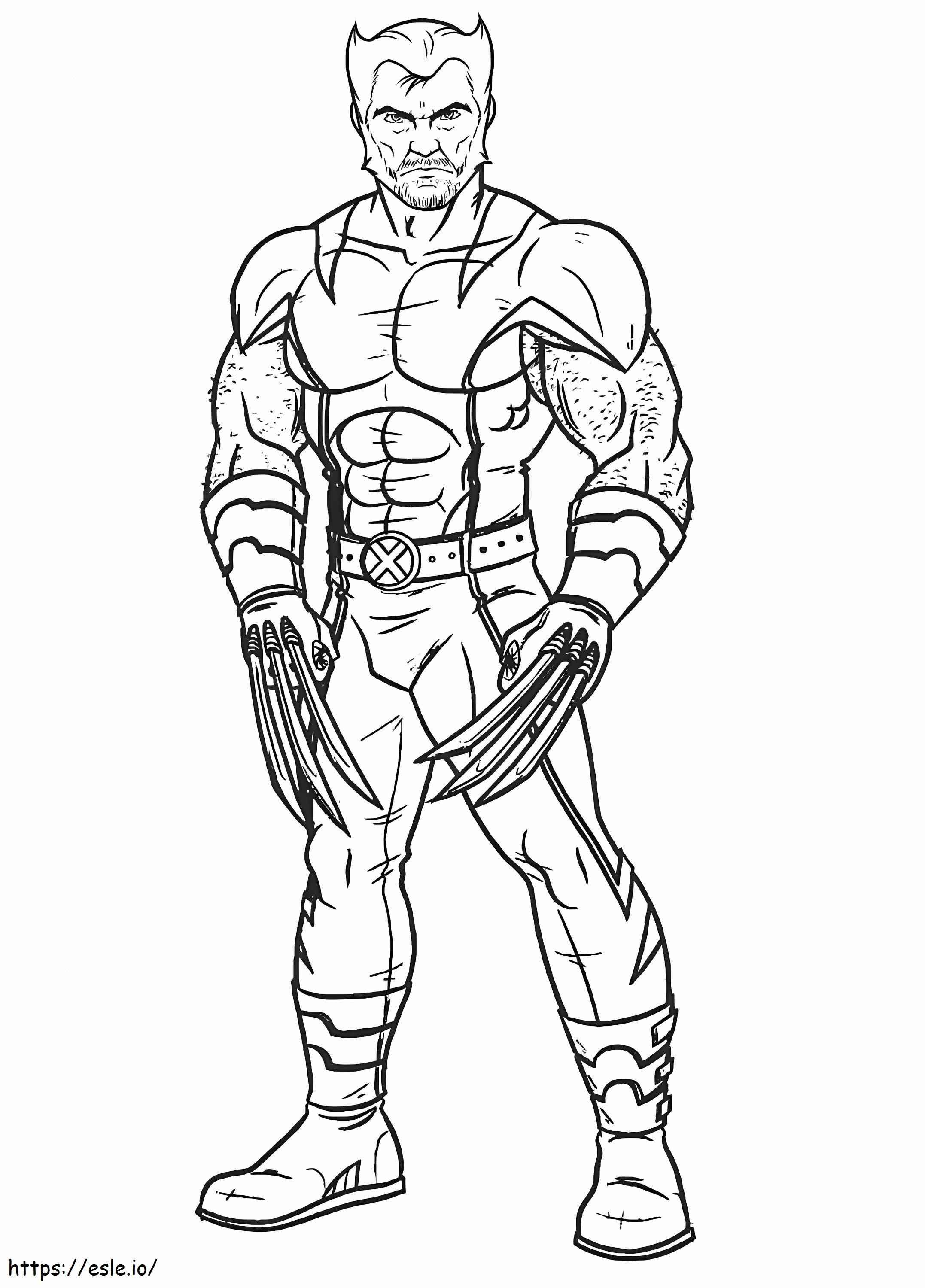 Coloriage Wolverine de X Men à imprimer dessin