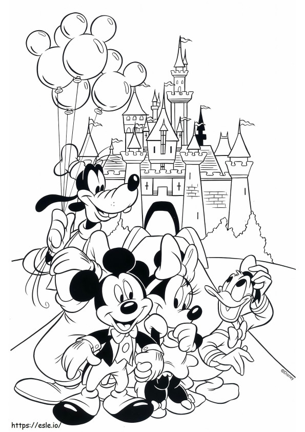 Disney Mickey y sus amigos a escala para colorear