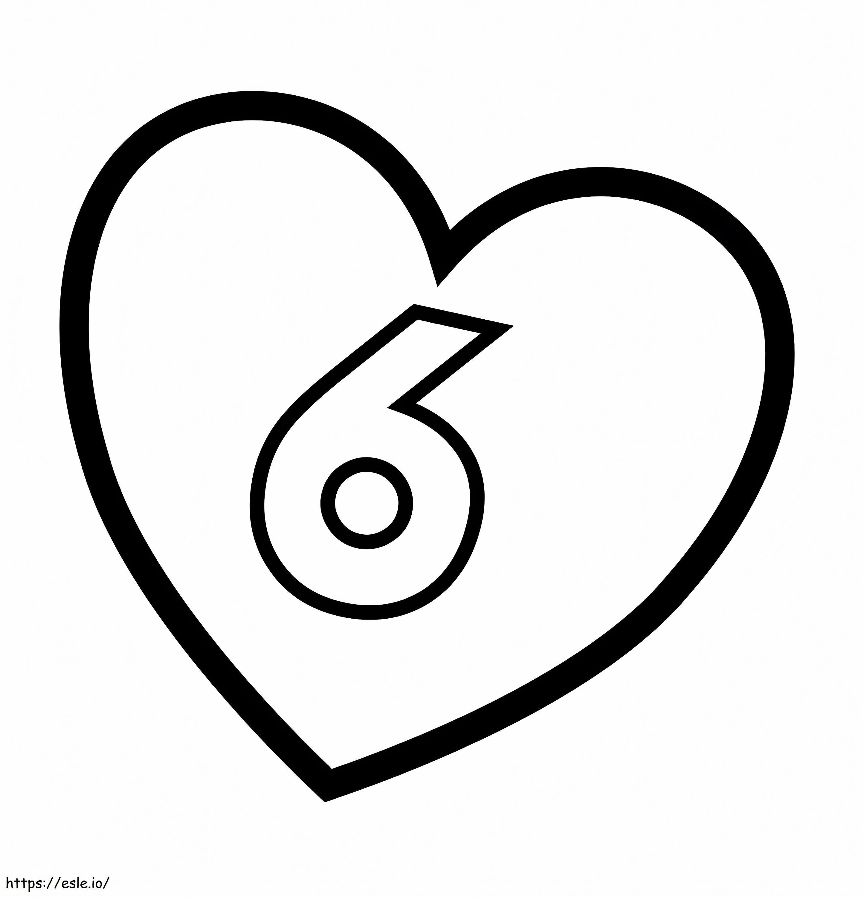6. szám a szívben kifestő