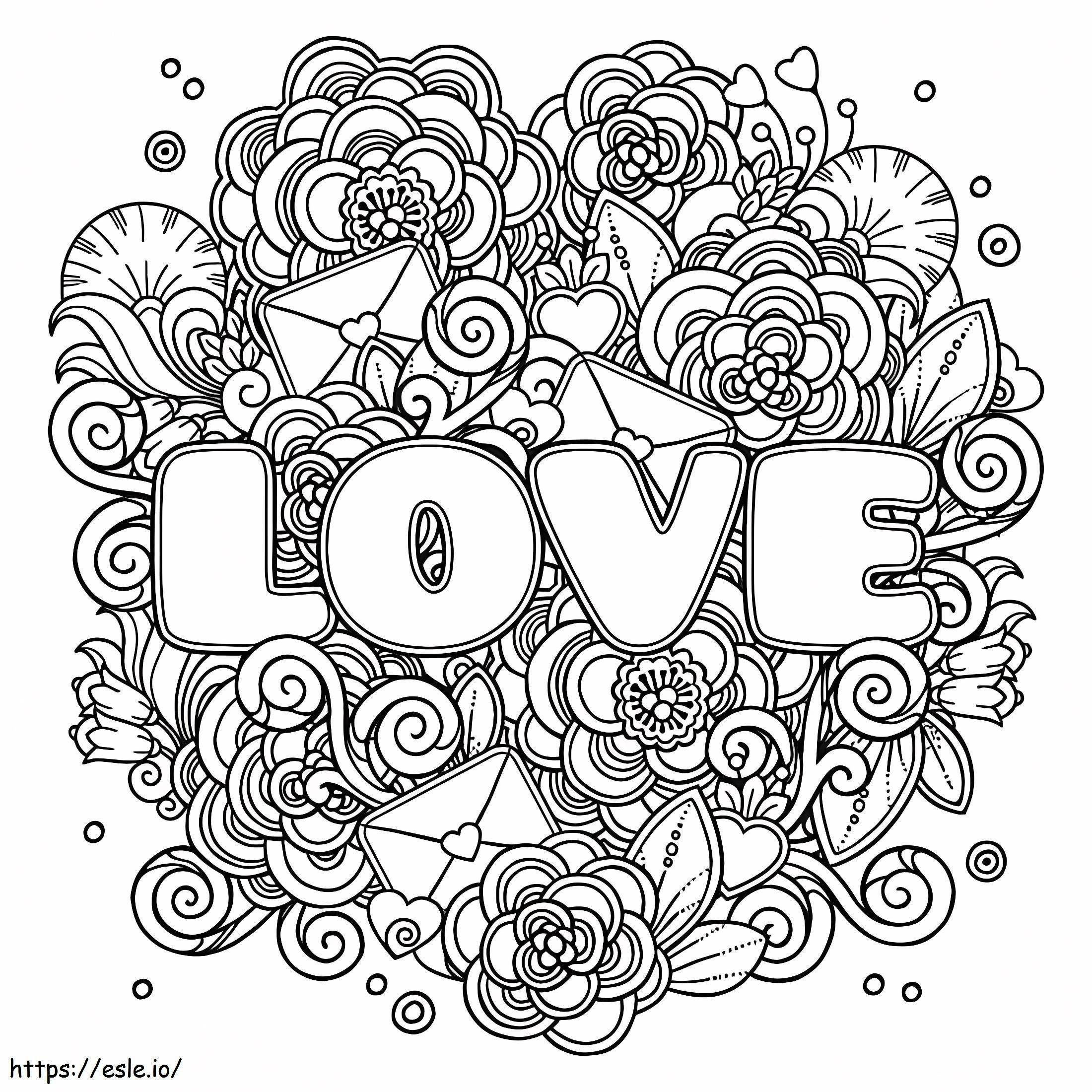Love Flourish coloring page