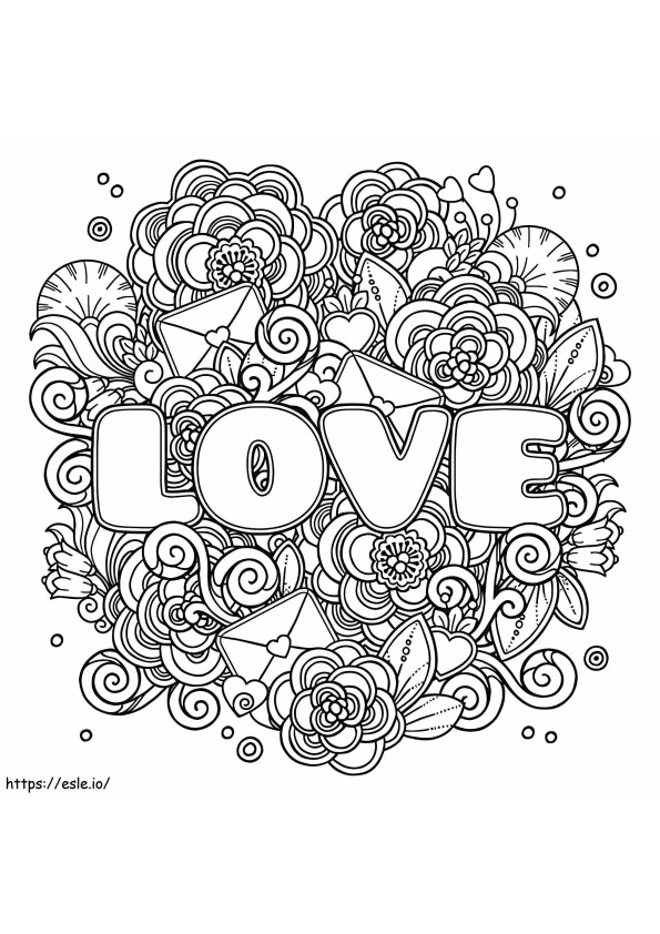 Love Flourish coloring page