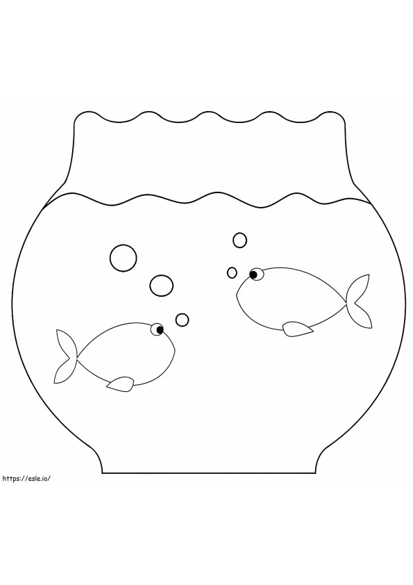 Coloriage Bol à poisson simple à imprimer dessin