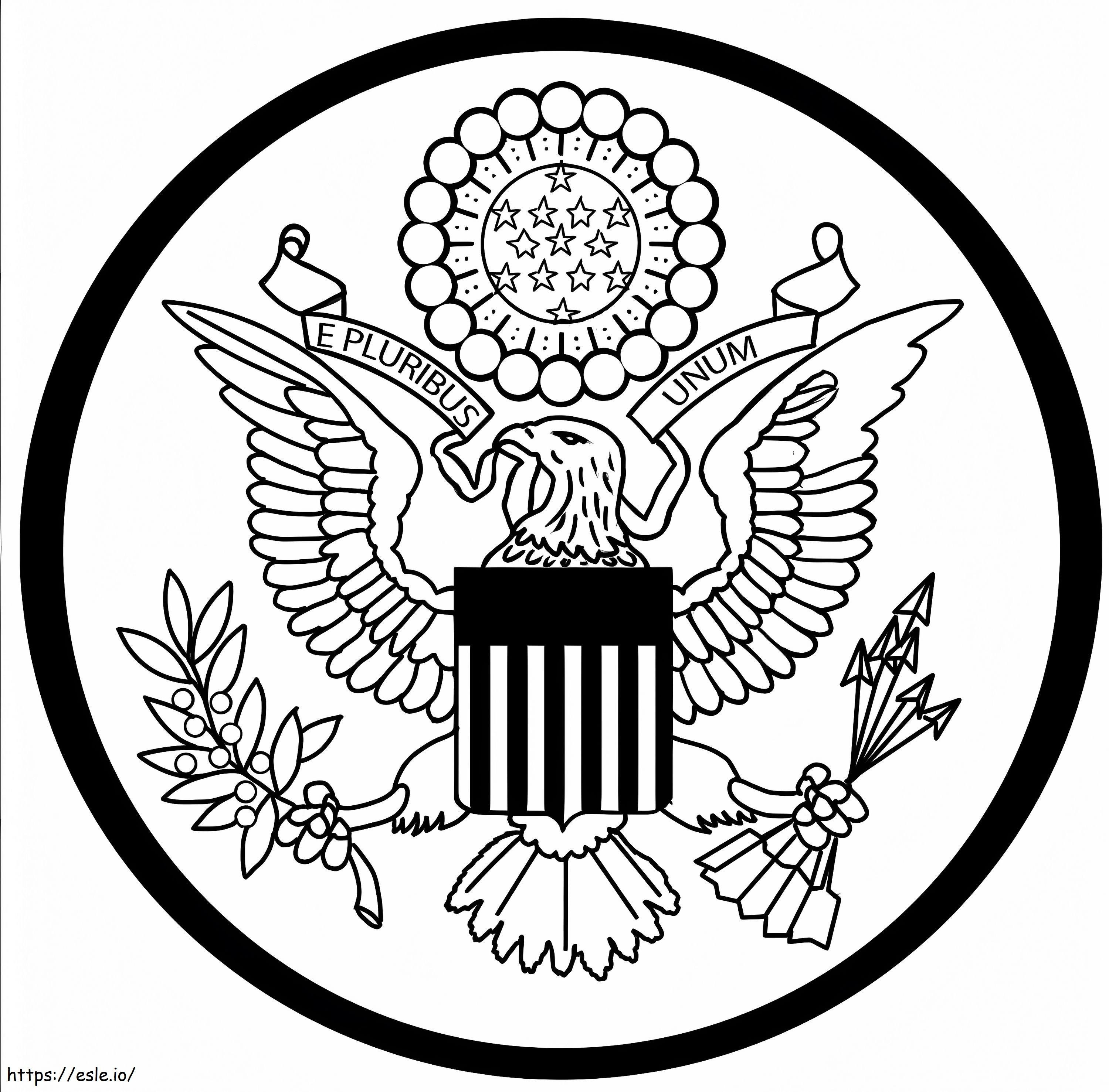 Coloriage Grand sceau des États-Unis imprimable gratuitement à imprimer dessin