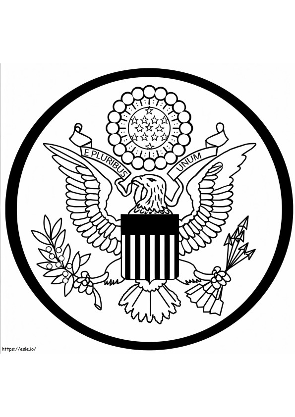 Coloriage Grand sceau des États-Unis imprimable gratuitement à imprimer dessin