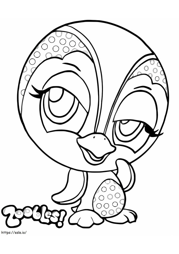 Penguin Zoobles coloring page