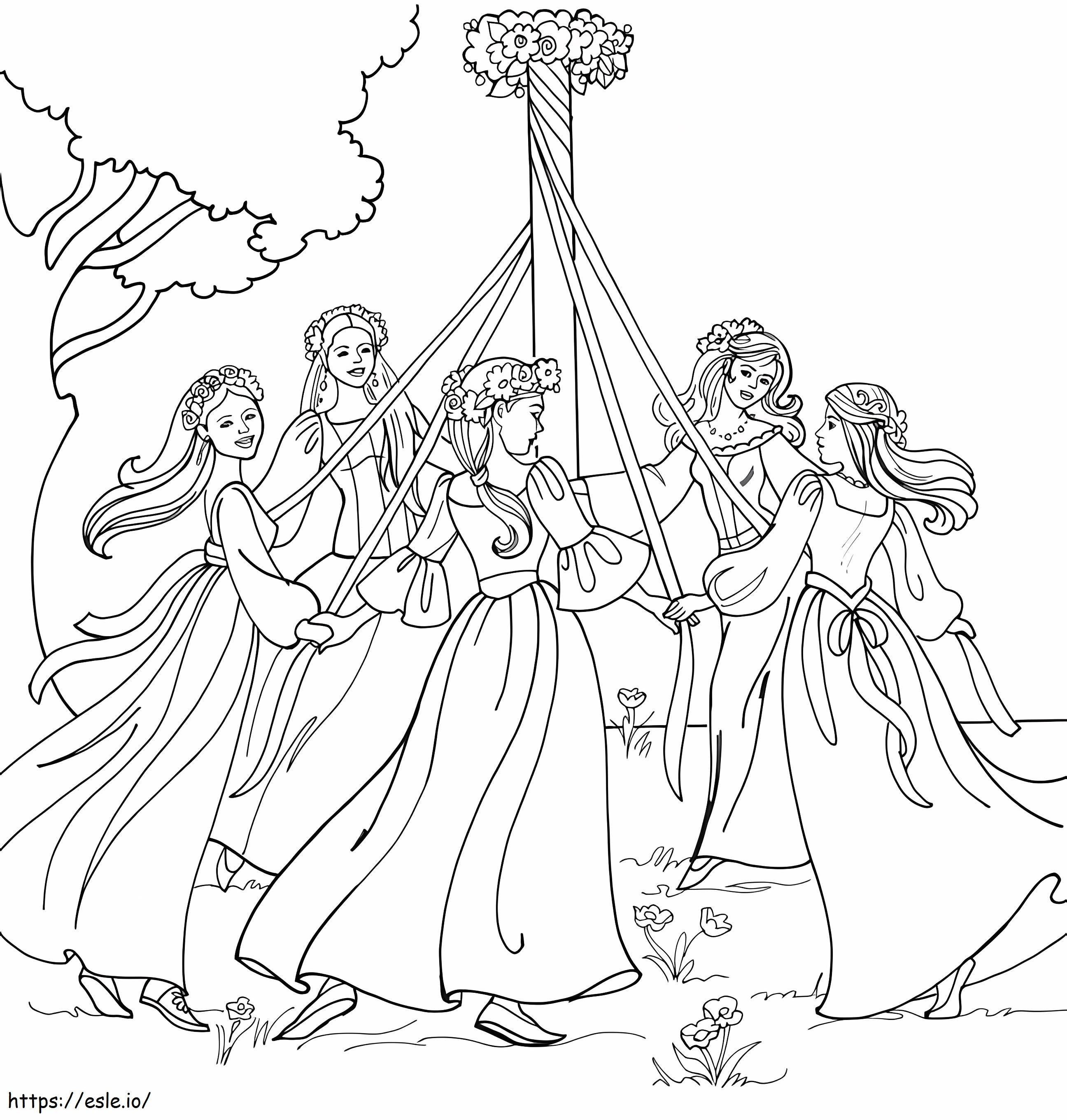 Free Maypole To Print coloring page