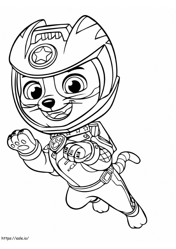 Wild Cat From Paw Patrol Moto Pups coloring page