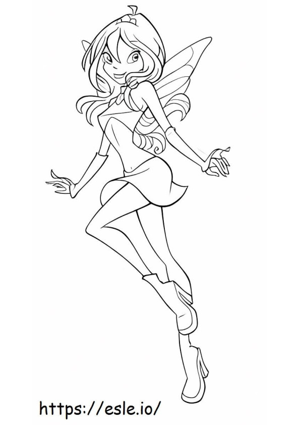 Smiling Winx Fairy coloring page