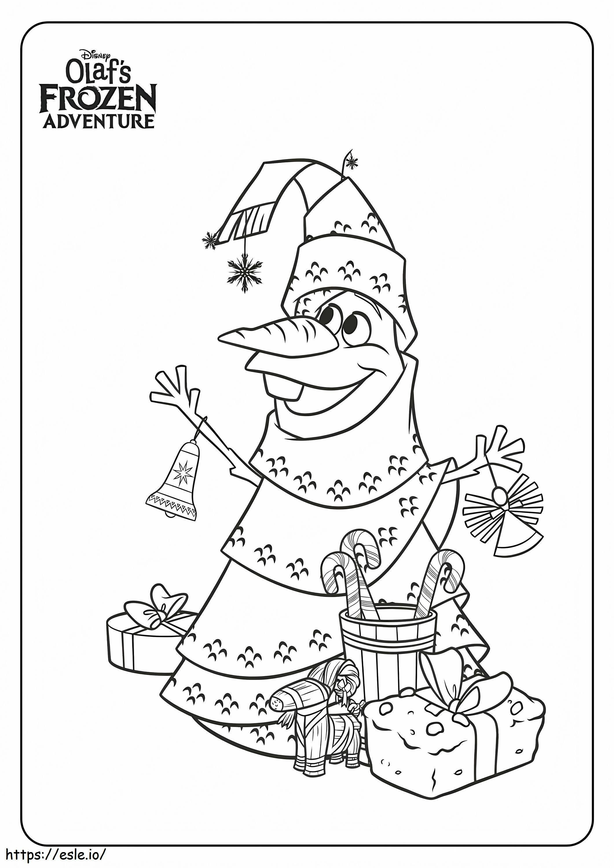 Olaf en Navidad para colorear