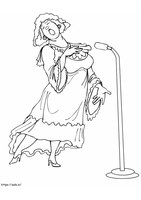 Opera Singer 1 coloring page