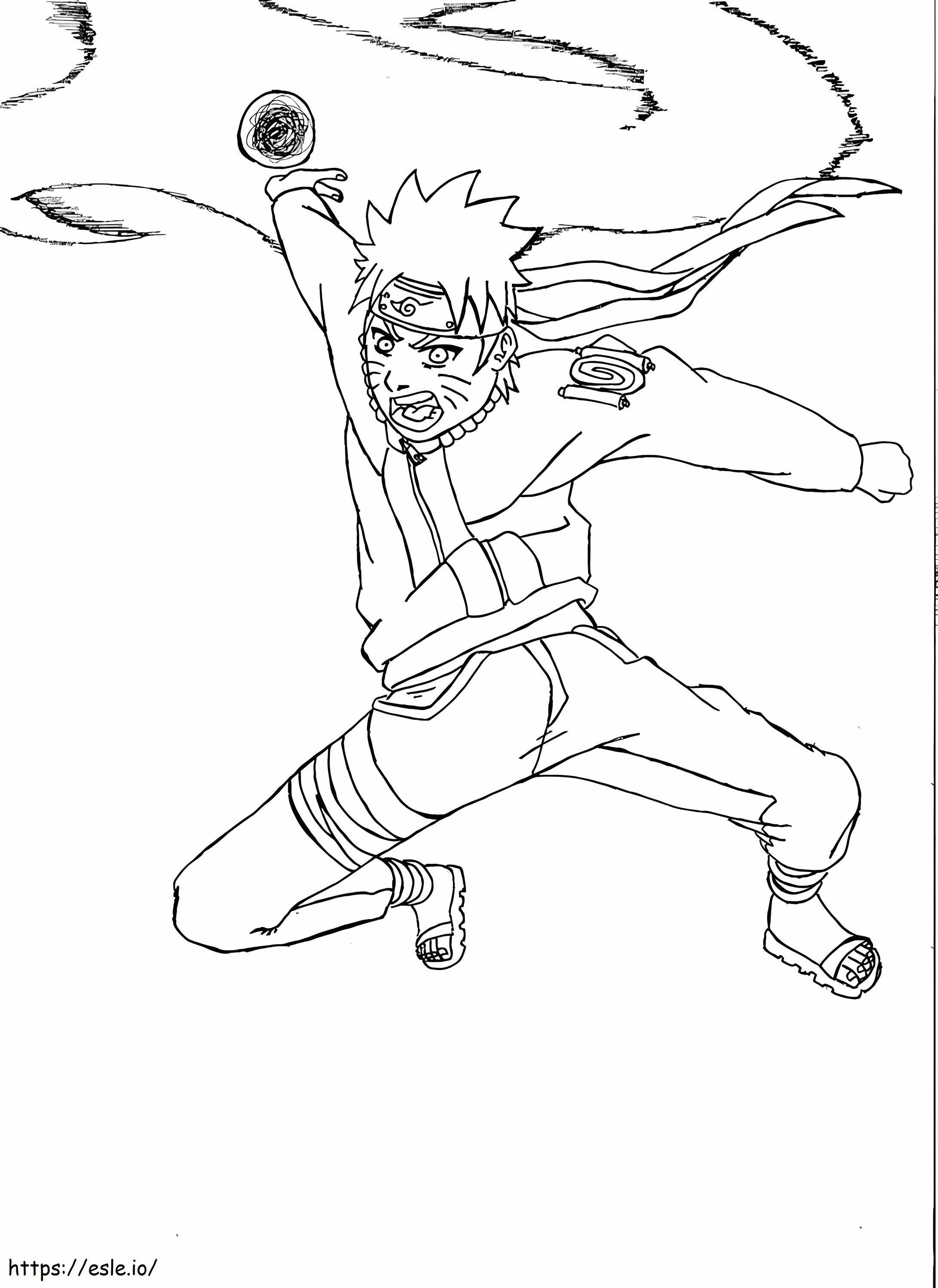 Coloriage Naruto Attaquant 745X1024 à imprimer dessin
