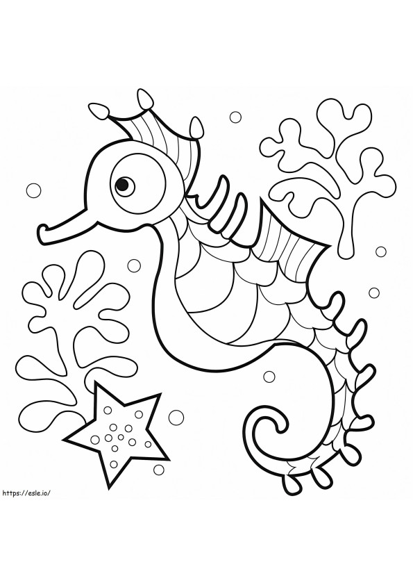 Coloriage Adorable hippocampe à imprimer dessin