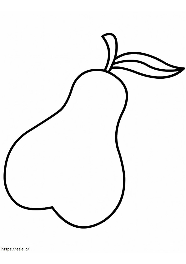 Simple Pear 3 coloring page