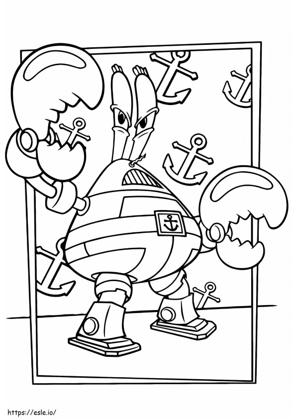 1564795099 Angry Mr Krabs A4 coloring page