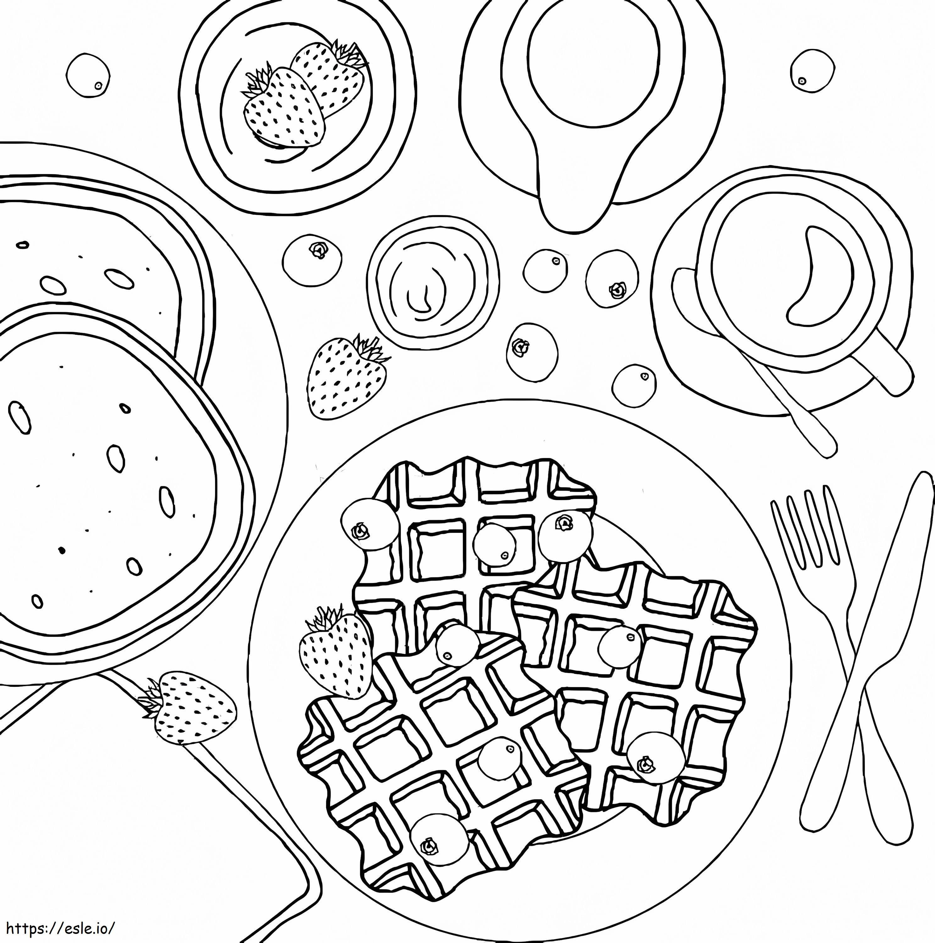 Delicious Waffles coloring page
