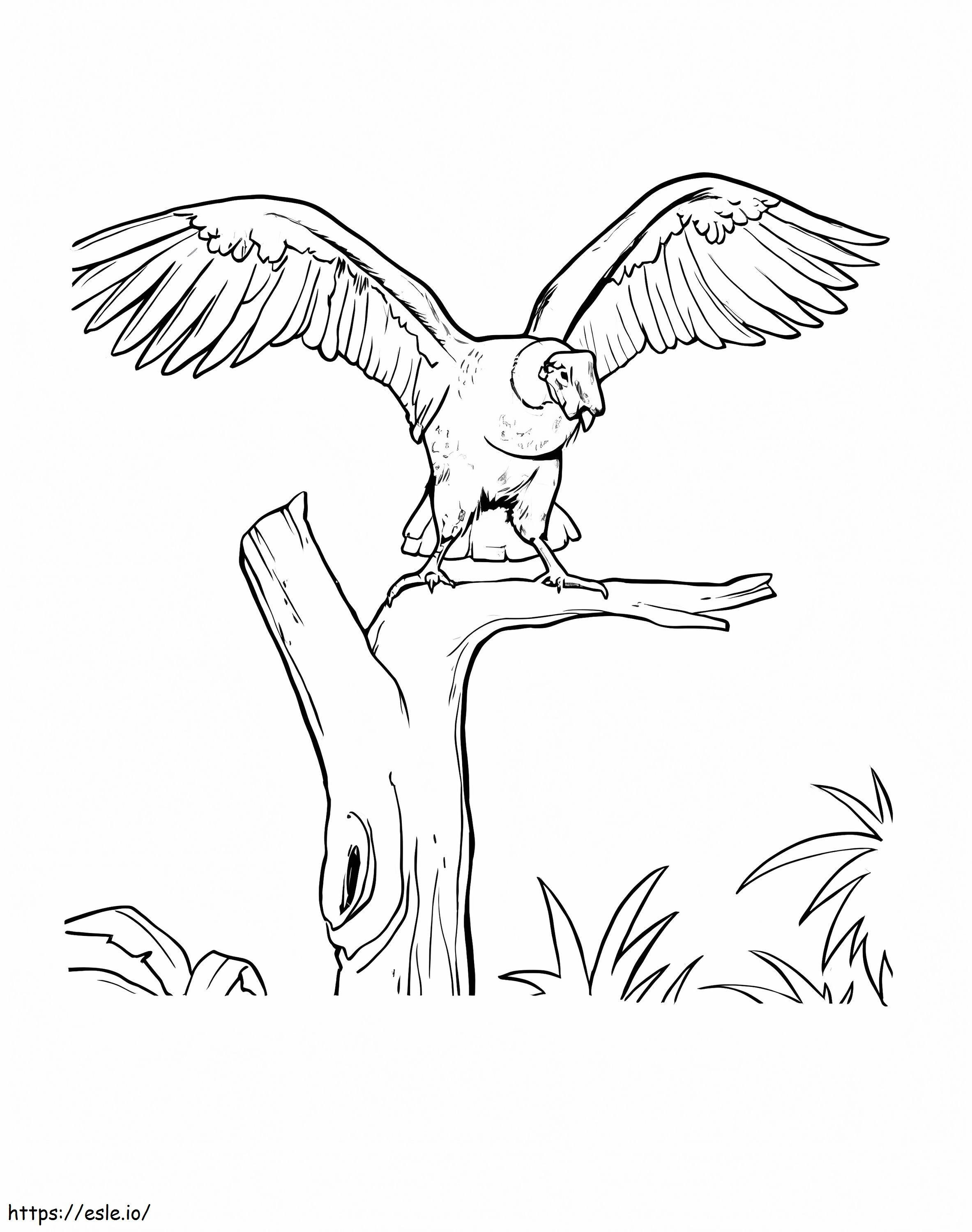 Coloriage Support d'arbre Condor à imprimer dessin