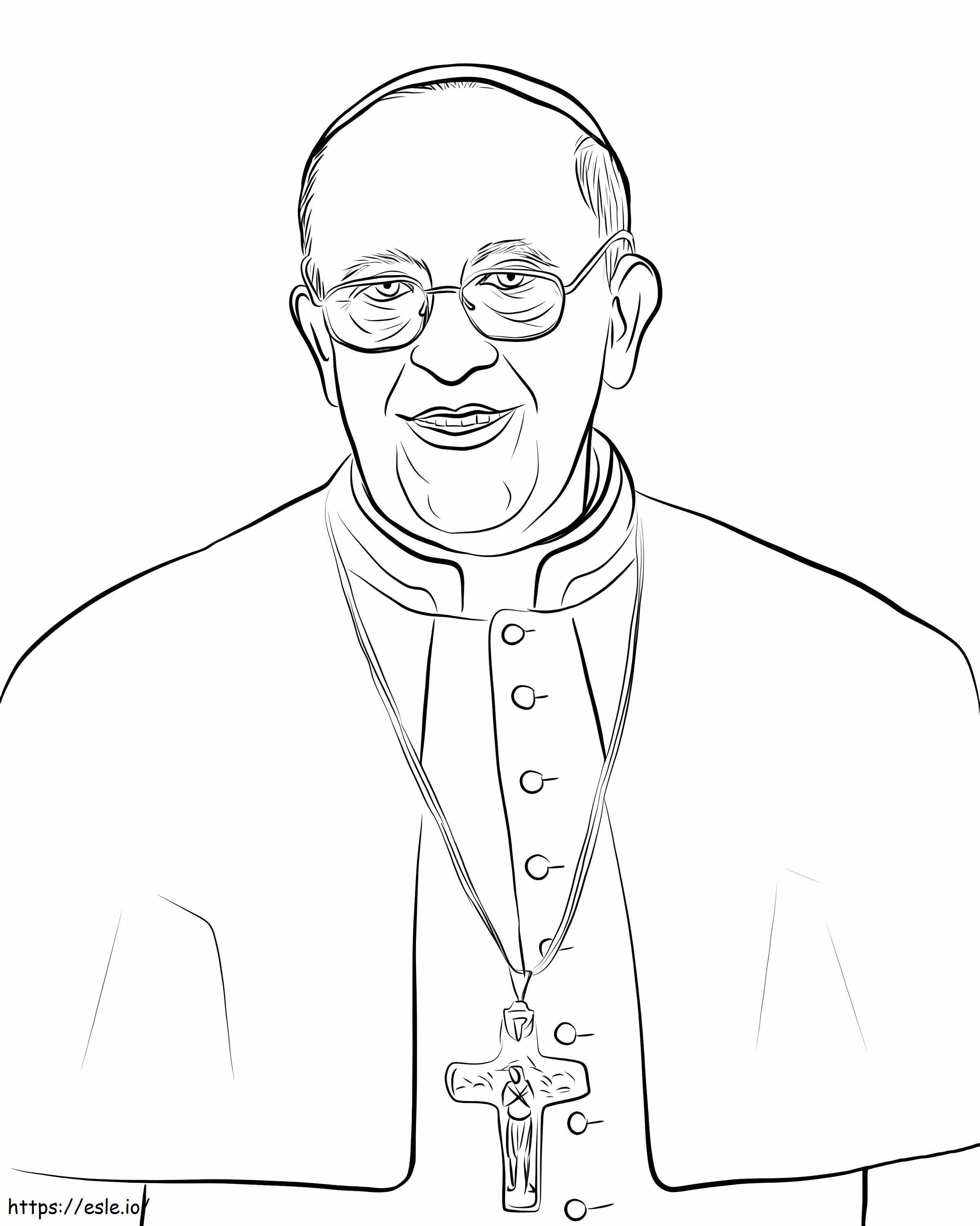 Imprimible Papa Francisco para colorear