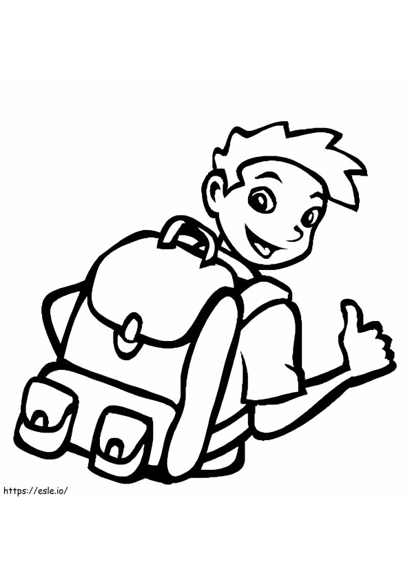 Junge mit Rucksack ausmalbilder