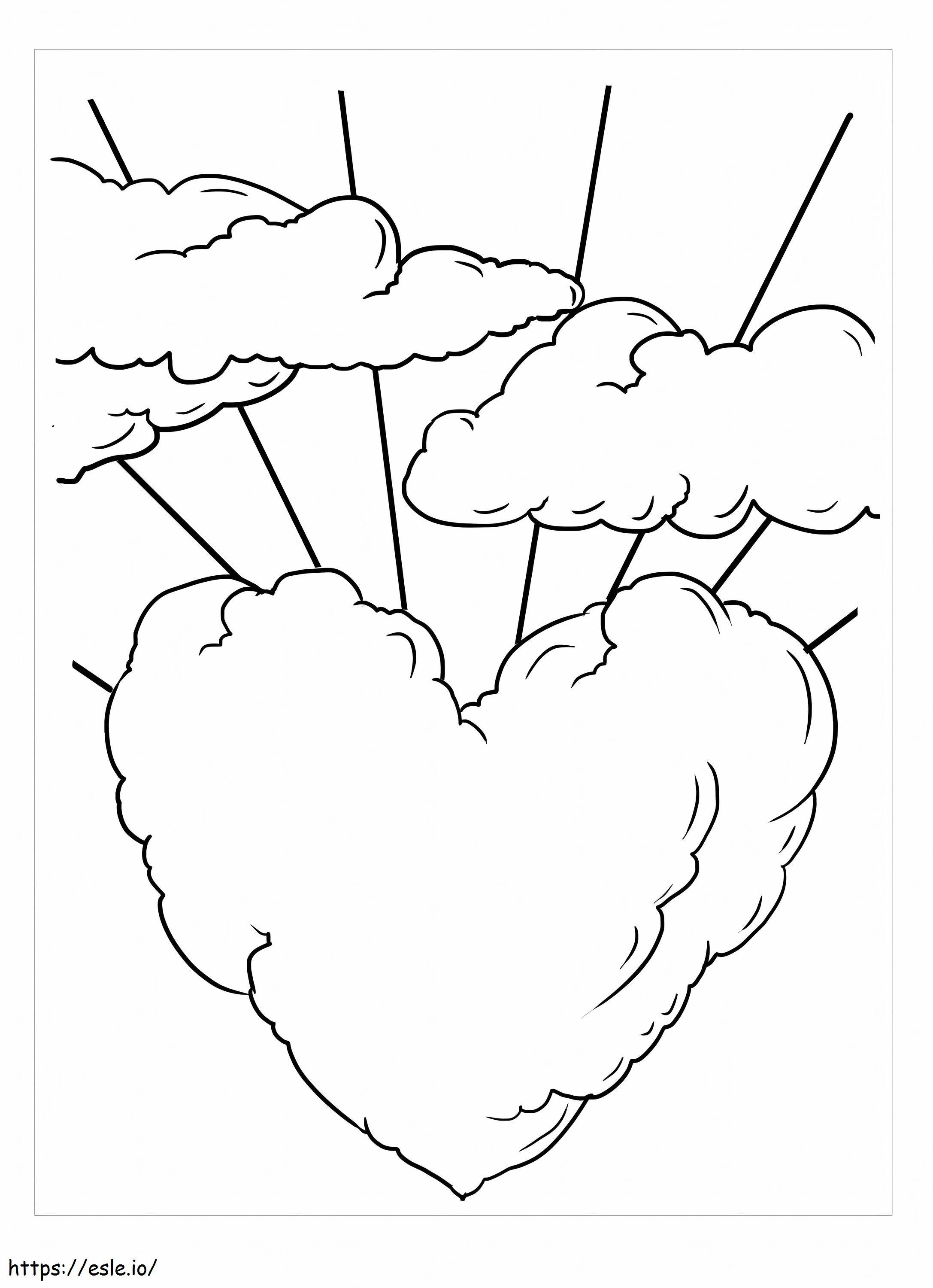 Heart Cloud coloring page