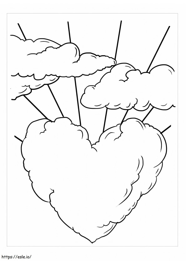 Heart Cloud coloring page