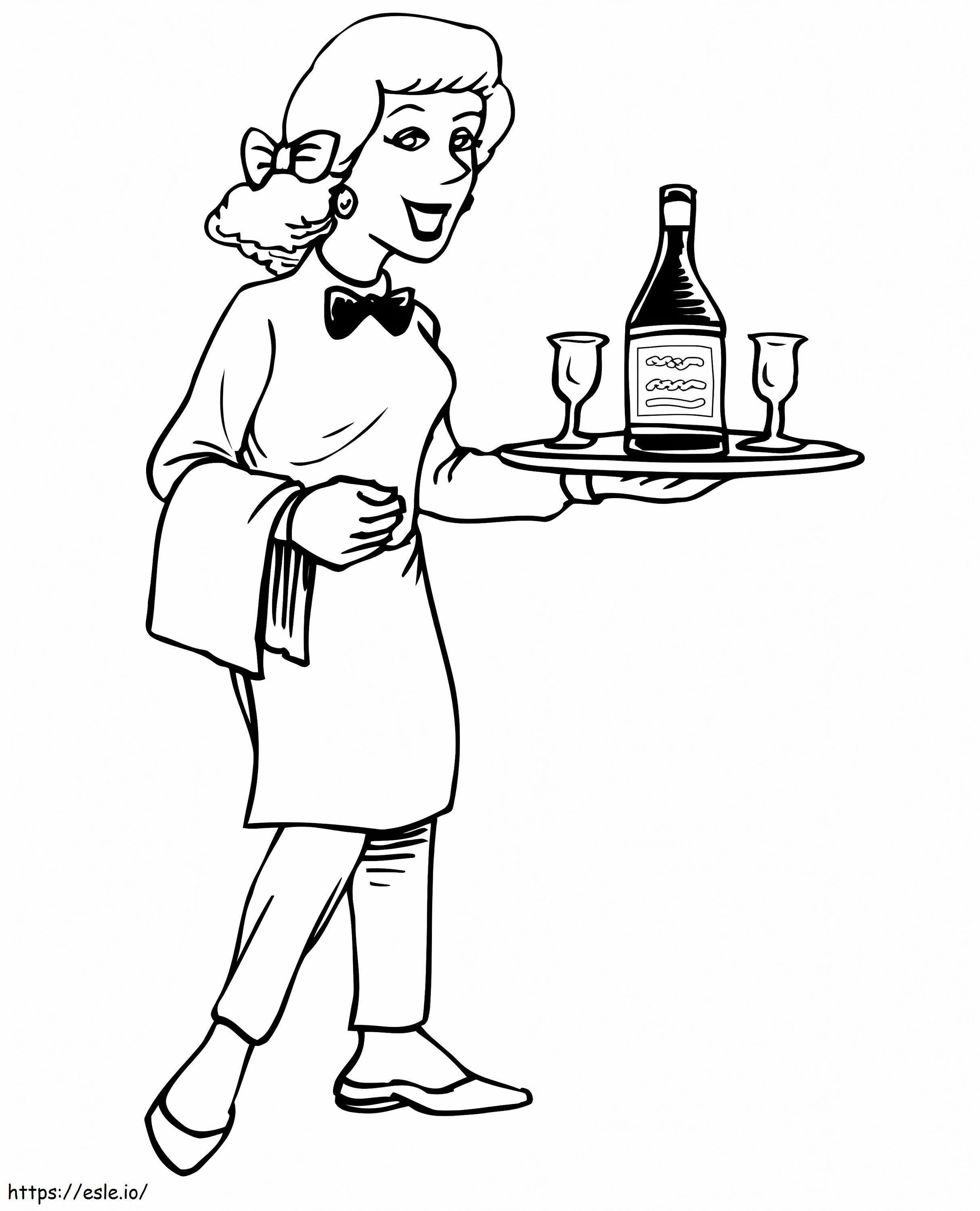 Waitress Is Smiling coloring page
