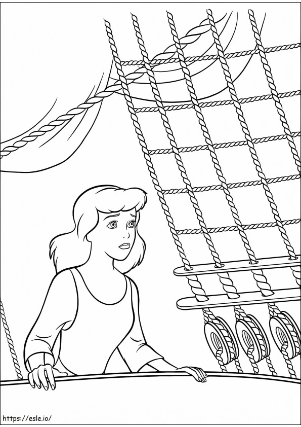 Cinderella On Ship coloring page