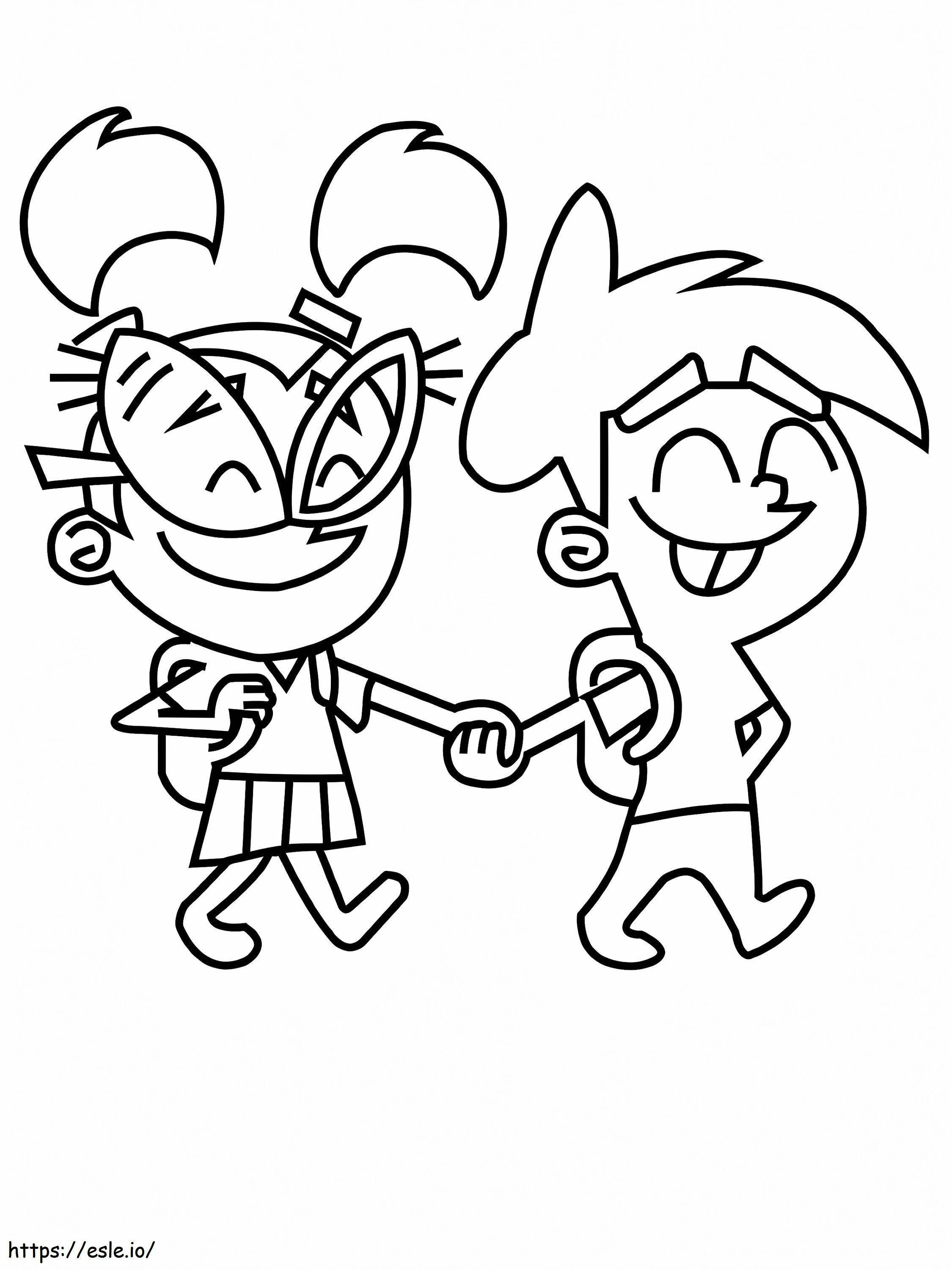 The Fairly Oddparents Tootie And Timmy Turner coloring page