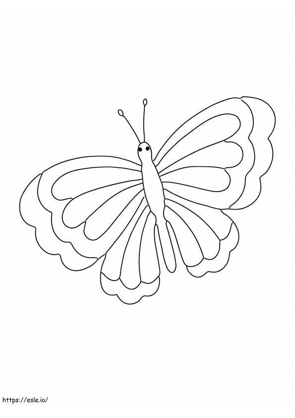 Eenvoudige vlinder 2 kleurplaat
