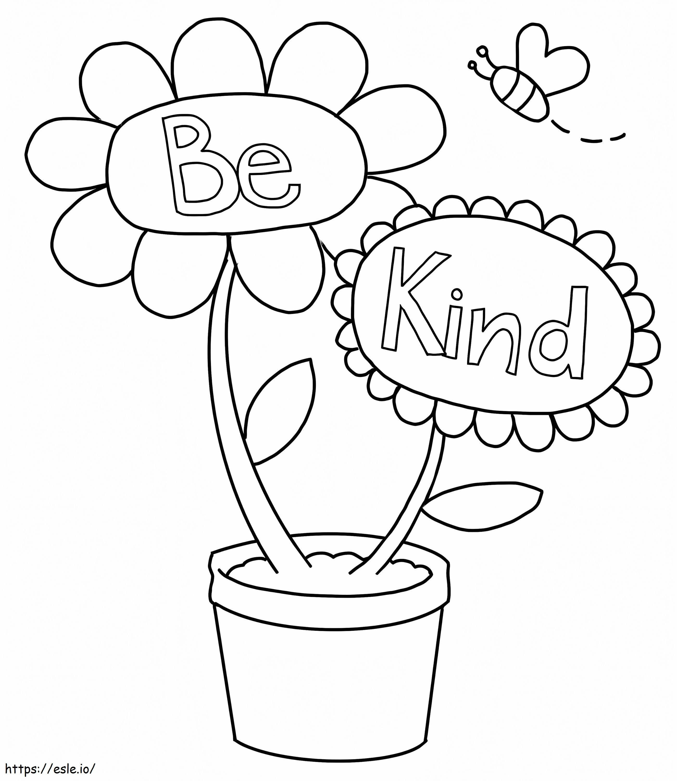 Printable Be Kind coloring page