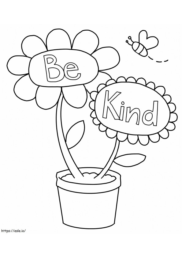 Printable Be Kind coloring page