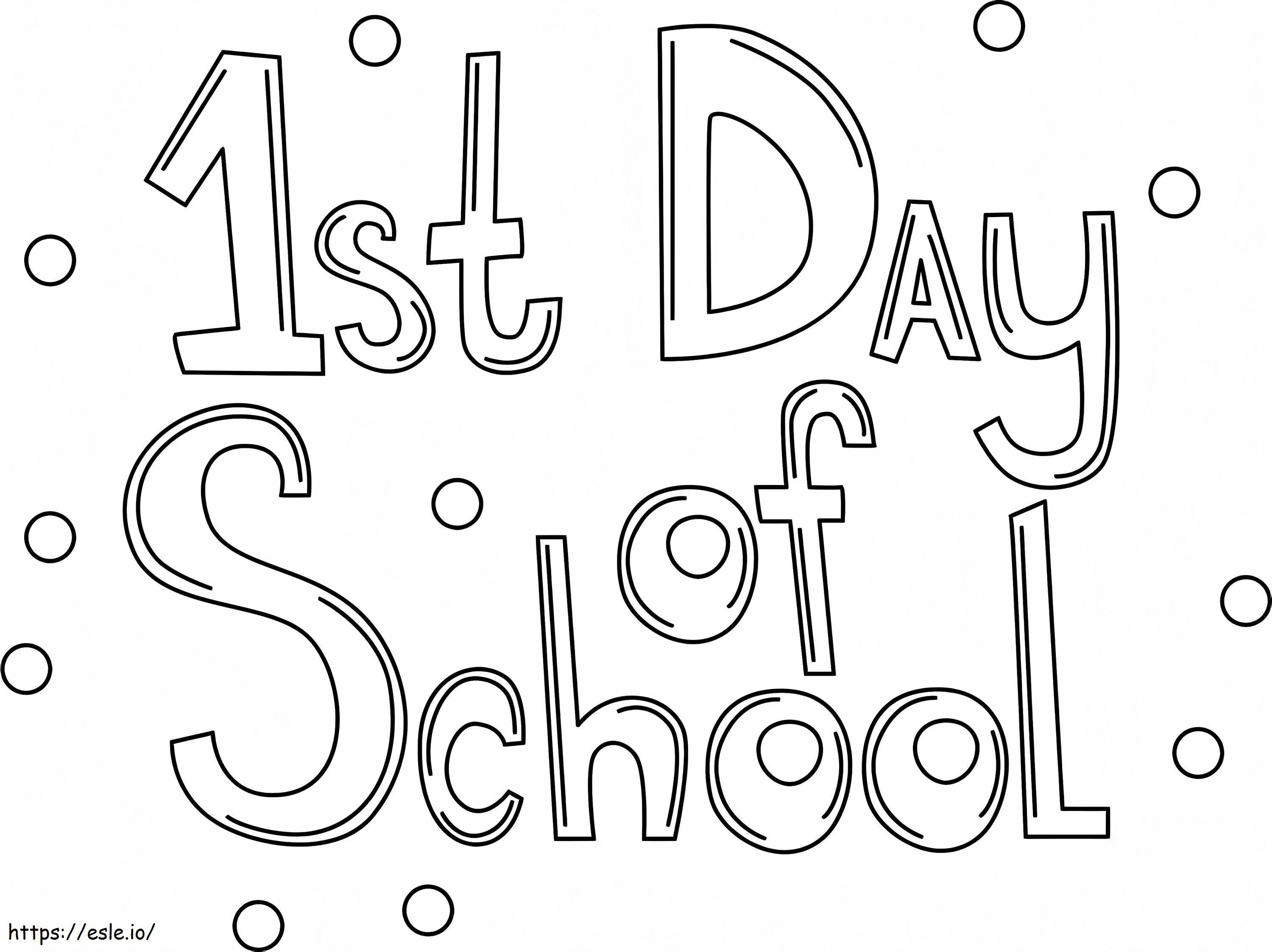 1St Day Of School coloring page