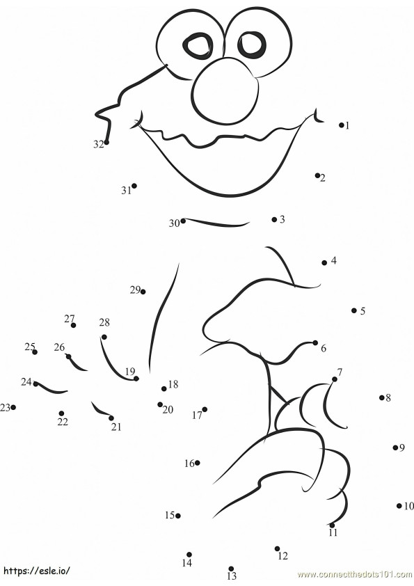 1543026920 Elmo Sitting Dot To Dot Lembar Kerja yang Dapat Dicetak Menghubungkan Titik-Titik Gambar Mewarnai