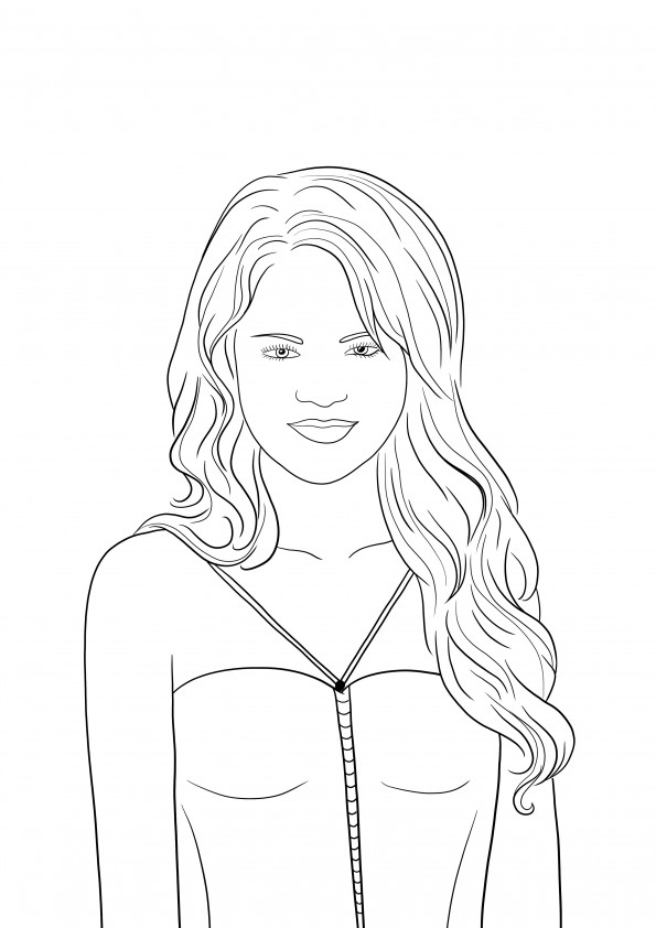 Selena Gomez coloring and free downloading picture