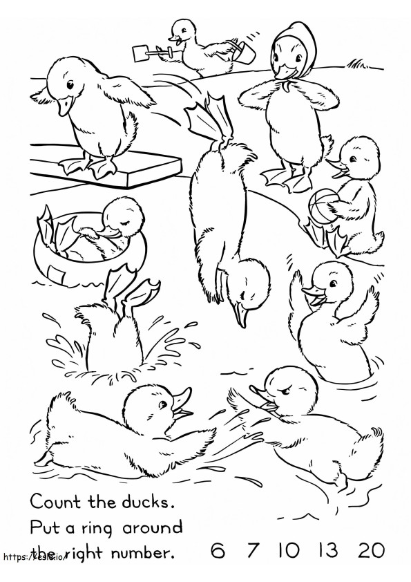 Counting Ducks coloring page