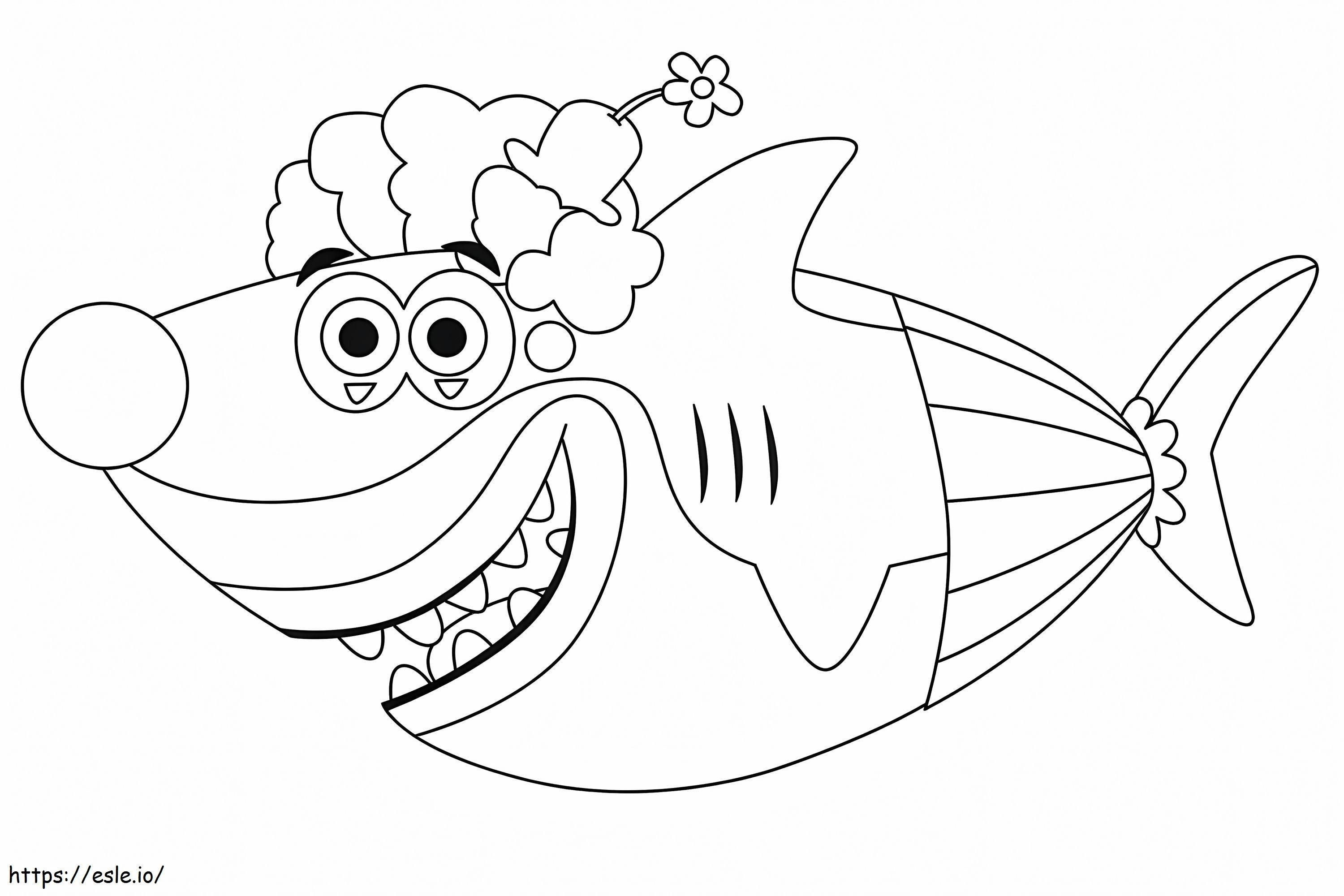 Tubarão Palhaço Do Bebê Tubarão para colorir