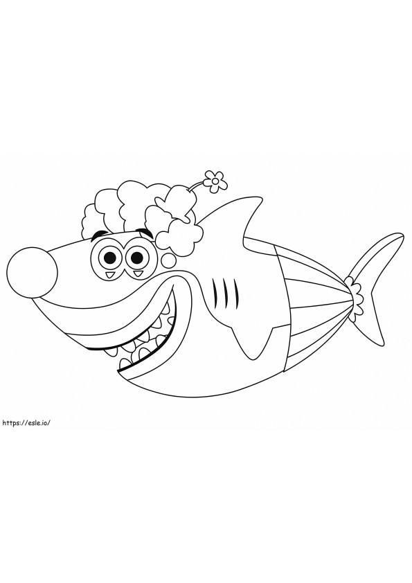 Clown Shark From Baby Shark coloring page