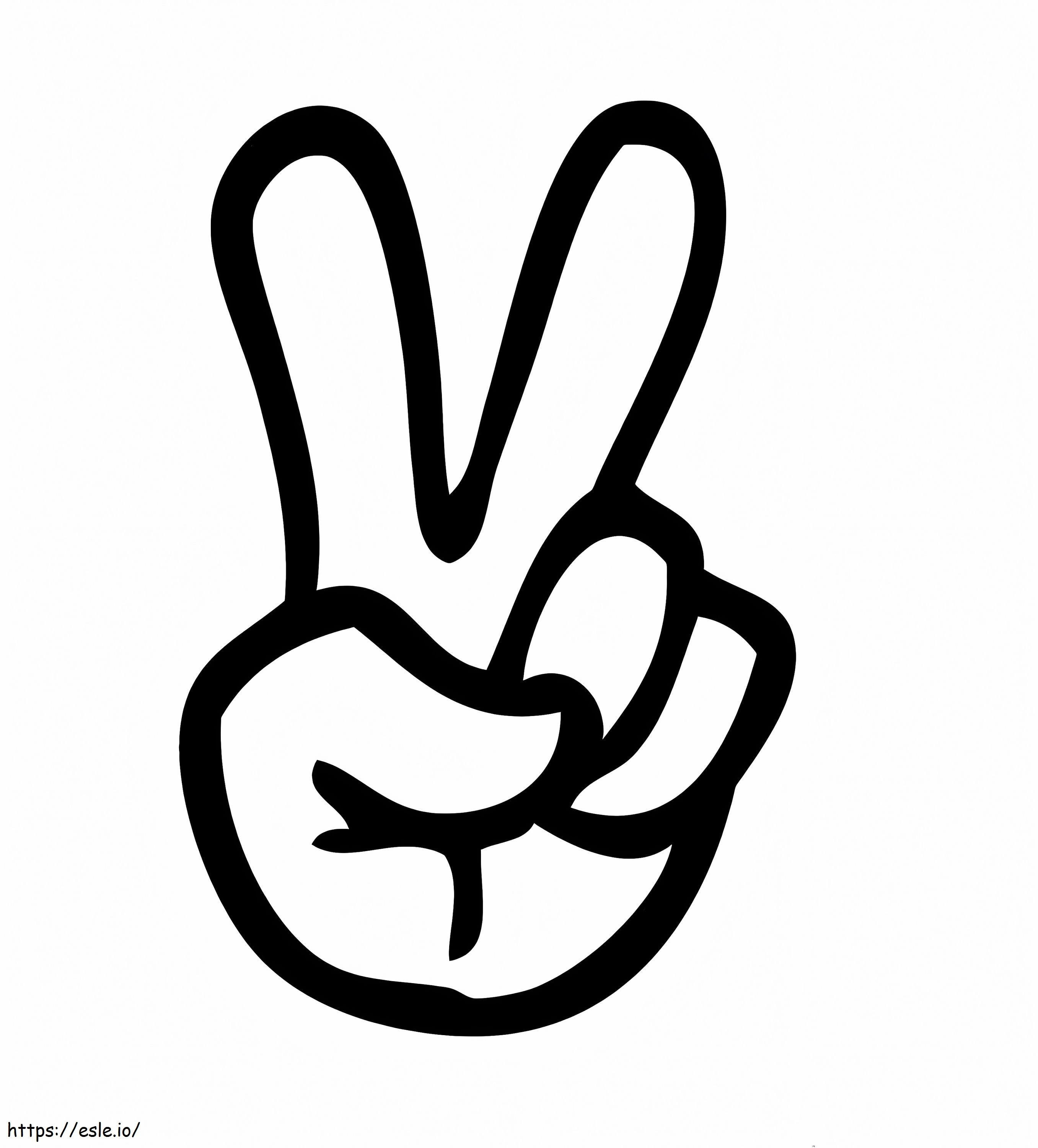 Coloriage Emoji signe de paix à imprimer dessin