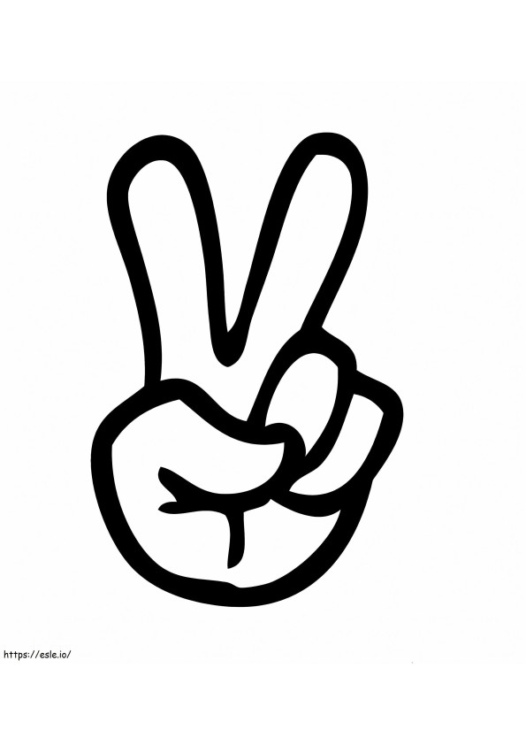 Peace Sign Emoji coloring page