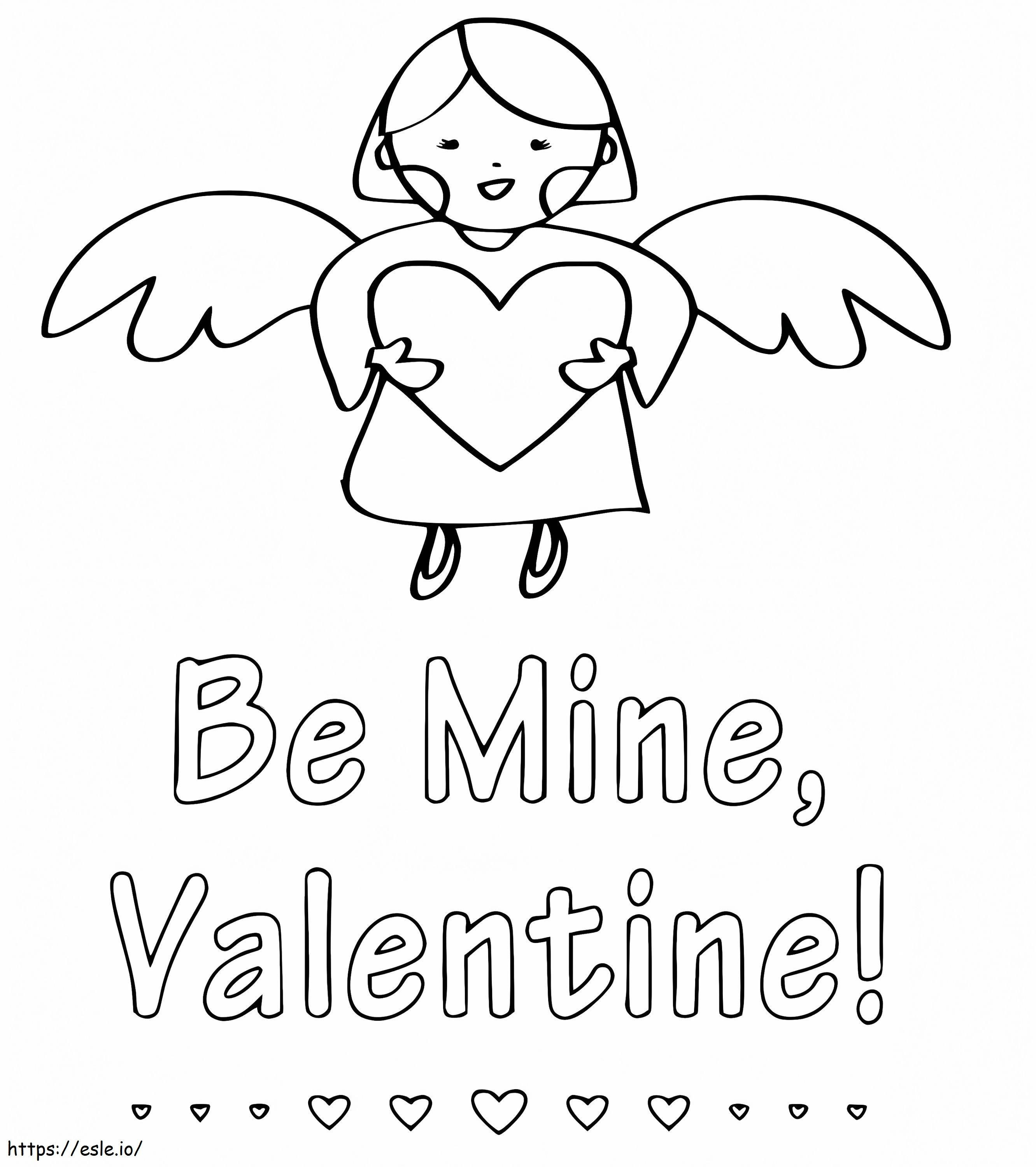 Coloriage Soyez ma Valentine à colorier à imprimer dessin
