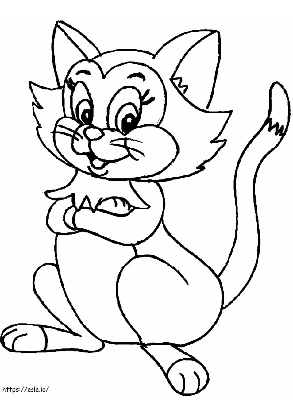 Cartoon Kitten coloring page